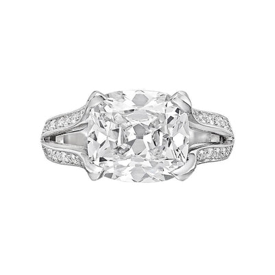 High Quality Twisted Sparkling Solitaire Ring with Accents White Gold Diamond