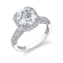 Accented Round Natural Earth Mined Diamond Halo Ring 4.30 Ct