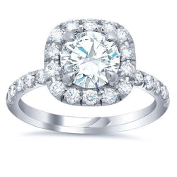 Solitaire With Accents Halo Natural Earth Mined Diamond Ring 4.60 Carats