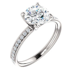 Solitaire With Accents 1 Carat Diamond Engagement Ring Gold Jewelry