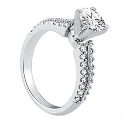 Solitaire With Accents 1.05 Carats Diamonds Engagement Fancy Ring