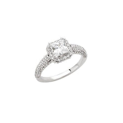 Solitaire With Accents 2.25 Carats Diamond Fancy Ring White Gold 14K
