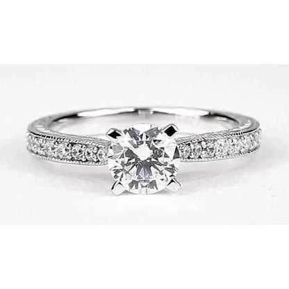   New High Quality Wedding Solitaire Ring with Accents White Gold Diamond