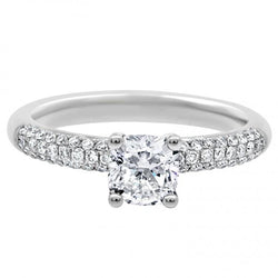 Cushion Diamond Engagement Ring 1.40 Carats White Gold 14K