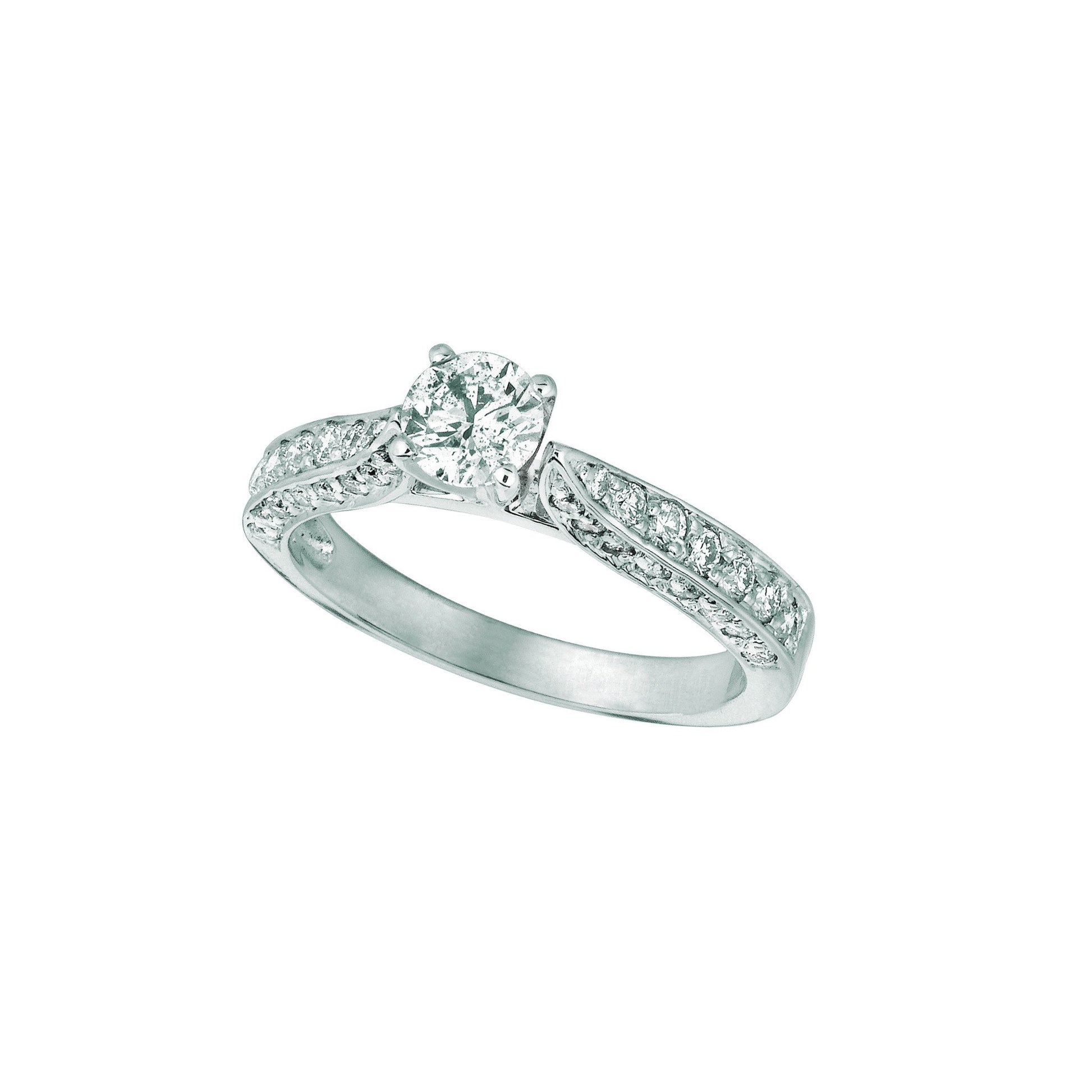   New High Quality Wedding Solitaire Ring with Accents White Gold Diamond
