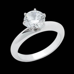 Solitaire Women Round Diamond Ring 3 Cts. White Gold