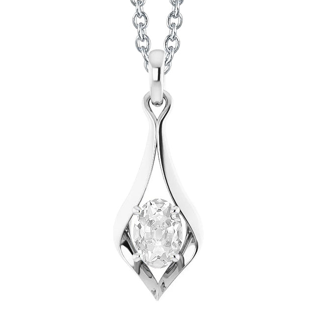 Solitaire Diamond Pendant Old Miner European
