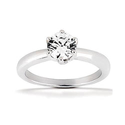 0.75 Carats Round Lab Grown Diamond Solitaire Ring Fine Gold Jewelry