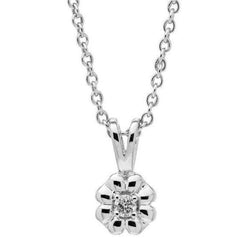 Sparkling 1 Carat Round Natural Earth Mined Diamond Pendant Necklace White Gold 14K
