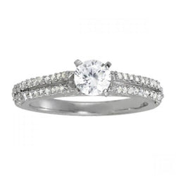 Sparkling 1.15 Carats Round Diamond Solitaire With Accents Fancy Ring