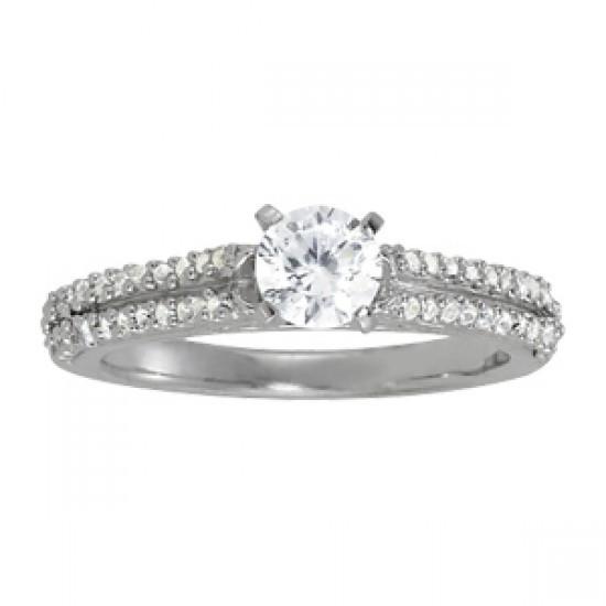 New  Sparkling Unique Lady’s  Solitaire Ring with Accents