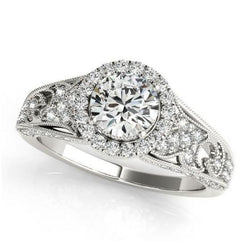 Natural  Diamond Engagement Ring 1.25 Carats Antique Style Women Jewelry New