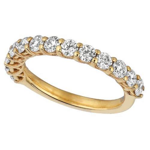 Sparkling 1.33 Carat Round Brilliant Diamond Eternity Ring Band Yellow Gold 14K Eternity Band