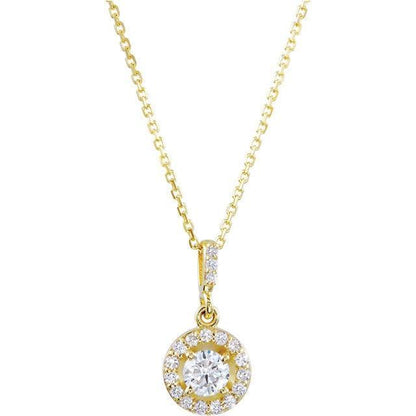 Sparkling 1.45 Carats Diamonds Pendant Necklace Yellow Gold 14K Pendant