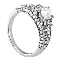 Sparkling 1.50 Carats Round Diamond Engagement Ring White Gold 14K