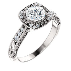 Natural  Round Diamond Engagement Anniversary Ring 1.65 Carats White Gold 14K