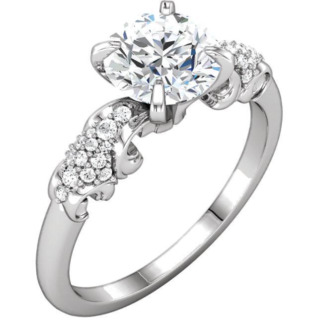 Sparkling 1.67 Carat Round Brilliant Diamonds Engagement Ring White Gold 14K Engagement Ring