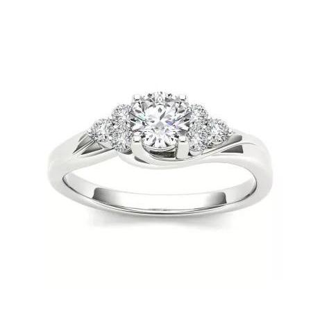 Sparkling 1.85 Carats Round Cut Diamonds Engagement Ring  White Gold Engagement Ring