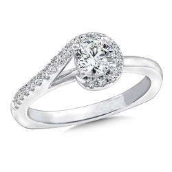 2 Carats Diamond Engagement Ring White Gold 14K