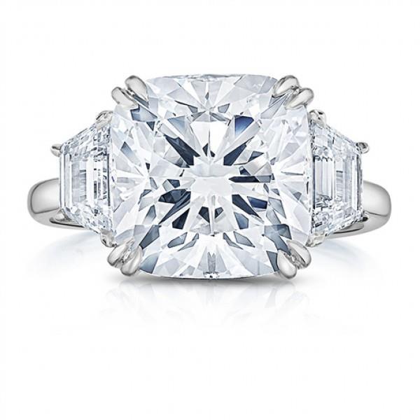 Sparkling 2.20 Carats Prong Set Diamonds Wedding Ring 14K Gold Three Stone Three Stone Ring