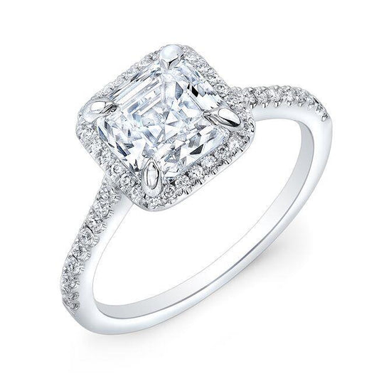 Sparkling 2.40 Carats Prong Set Diamonds Engagement Ring Halo Wg 14K Halo Ring
