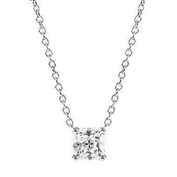Sparkling 2.5 Ct White Gold Princess Cut Diamond Pendant Necklace