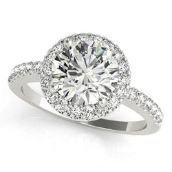 Natural  Sparkling Halo Round Diamond Engagement Fancy Ring 2.50 Carat WG 14K
