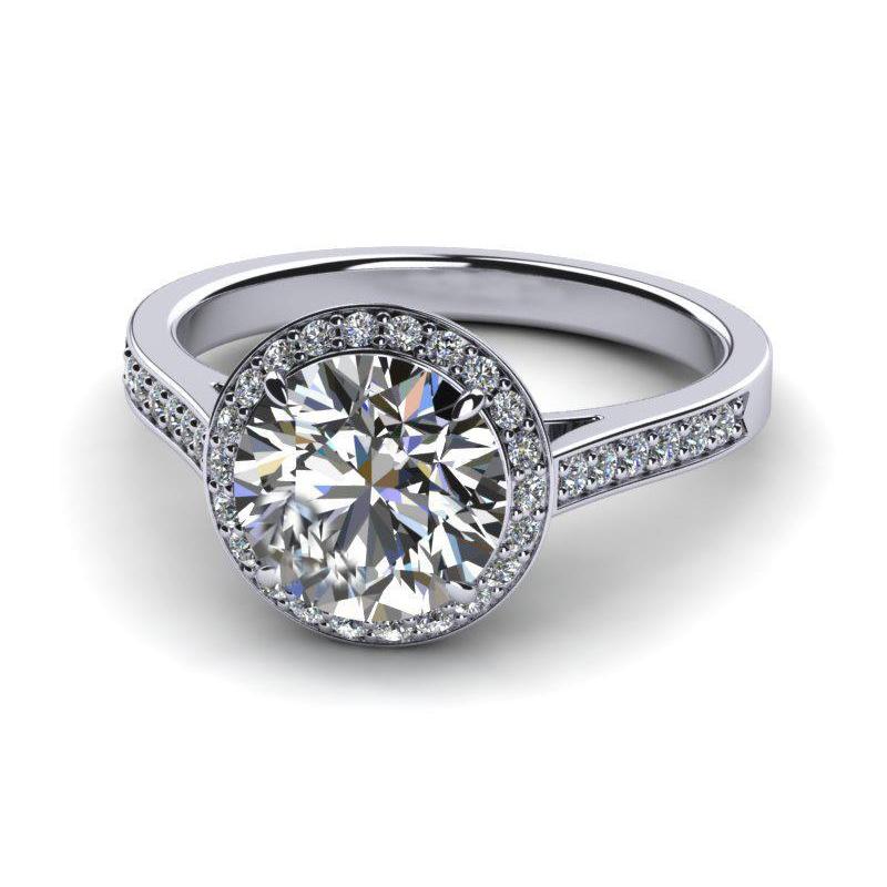 natural round diamond 2.60ct ring front view