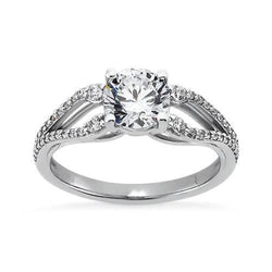 Sparkling 2.65 Carat Round Diamond Solitaire With Accents Ring Jewelry