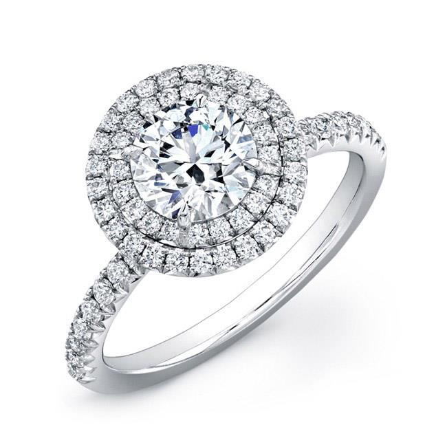 Sparkling 2.80 Carats Diamonds Anniversary Ring Halo White Gold 14K Halo Ring