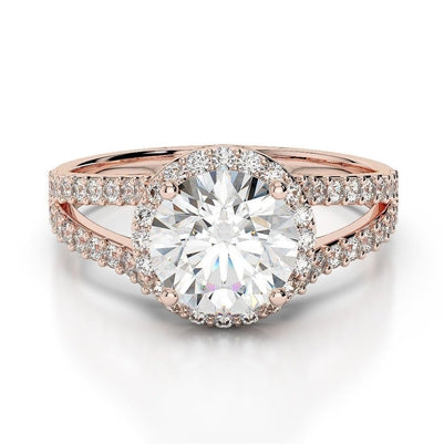 Sparkling 3.25 Carats Diamonds Halo Ring With Accent Rg 14K Halo Ring