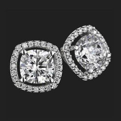 Sparkling 3.50 Carats Natural Earth Mined Diamond Ladies Stud Earrings White Gold 14K