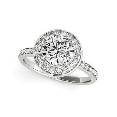 Sparkling 3.60 Carats Diamonds Halo Ring With Accent White Gold Halo Ring