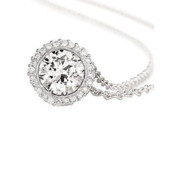 Sparkling 2.24 Carats Round Natural Earth Mined Diamond Necklace Pendant White Gold 14K