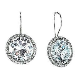 Sparkling 4.50 Carats Diamond Dangle Earrings Pair White Gold New
