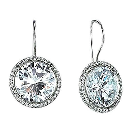 Sparkling 4.50 Carats Diamond Dangle Earrings Pair White Gold New Dangle Earrings