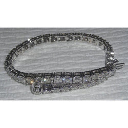 Sparkling 10.50 Carat Round Lab Grown Diamonds Tennis Bracelet White Gold