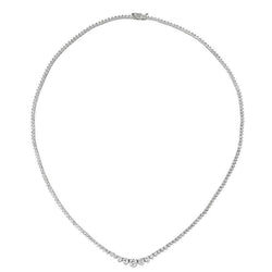 Sparkling 5.25 Carats Round Natural Diamond Diamond Prong Setting Necklace Gold White