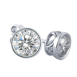 Sparkling 5.80 Ct Round Brilliant Cut Lab Grown Diamonds Stud Earrings White