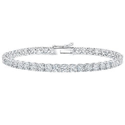 Real  Sparkling 9 Carats Round Cut Diamond Tennis Bracelet WG 14K