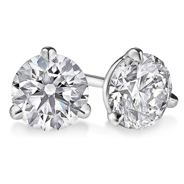 natural round diamond 5ct earring front view