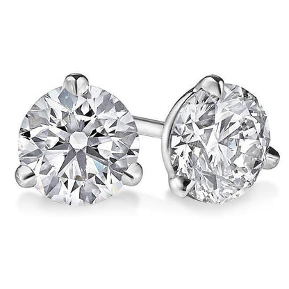 natural round diamond 5ct earring front view
