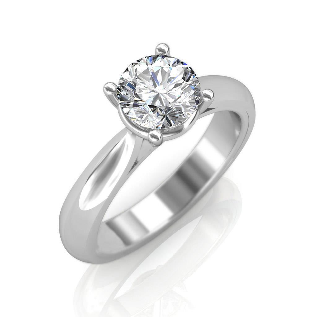 Sparkling Brilliant Lady’s Fancy Wedding Engagement White Gold Diamond Solitaire Ring 