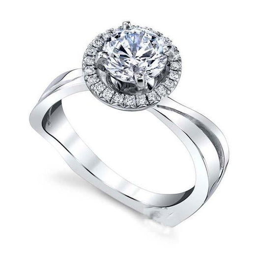 Sparkling Brilliant Cut 2.50 Ct Diamonds Engagement Ring Halo White Gold Halo Ring