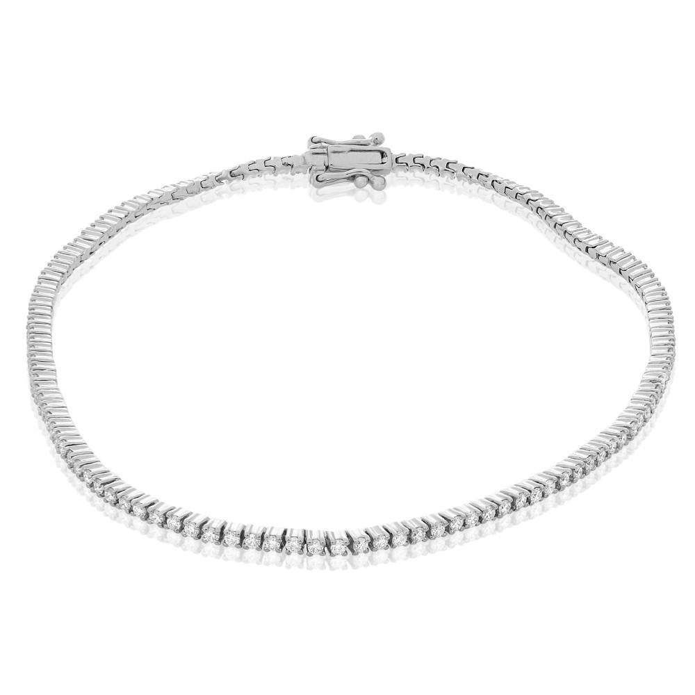 Sparkling Brilliant Cut 3.20 Carats Diamonds Women Bracelet Wg 14K Tennis Bracelet