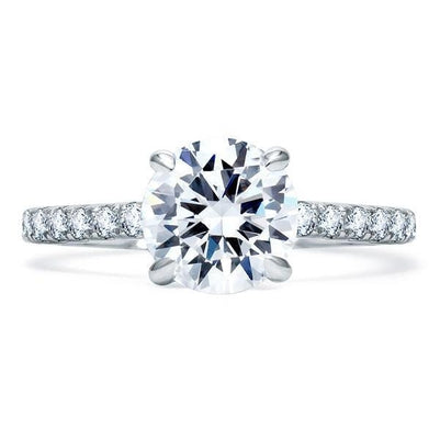 Sparkling Brilliant New Solitaire Ring with Accents White Gold Diamond  