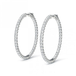 Sparkling Brilliant Cut 4.80 Ct Diamonds Hoop Earrings Ladies