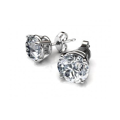 natural round diamond 5ct earring front view