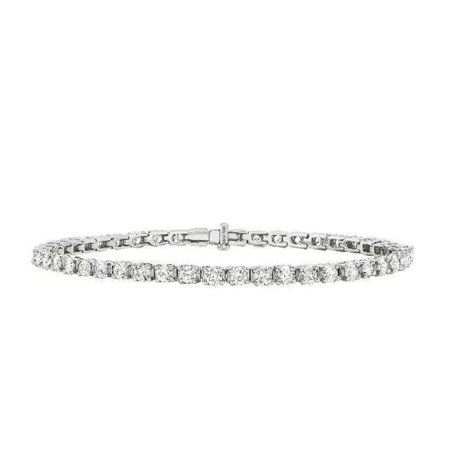 Sparkling Brilliant Cut 6.30 Ct Diamonds Tennis Bracelet Gold White Tennis Bracelet