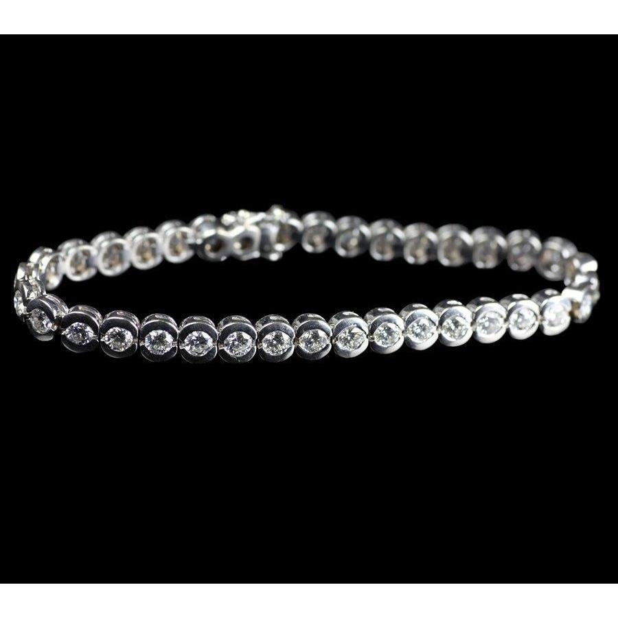 Sparkling Brilliant Cut Diamond Tennis Bracelet 7 Carats Lady White Jewelry Tennis Bracelet